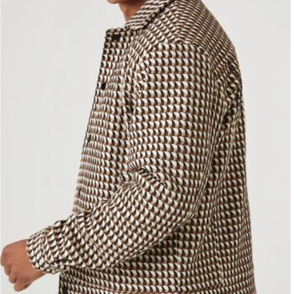 FOREVER 21. NWT. Men’s Geo Print Snap-Button Trucker Jacket. Size XL. Po… - Picture 2 of 13